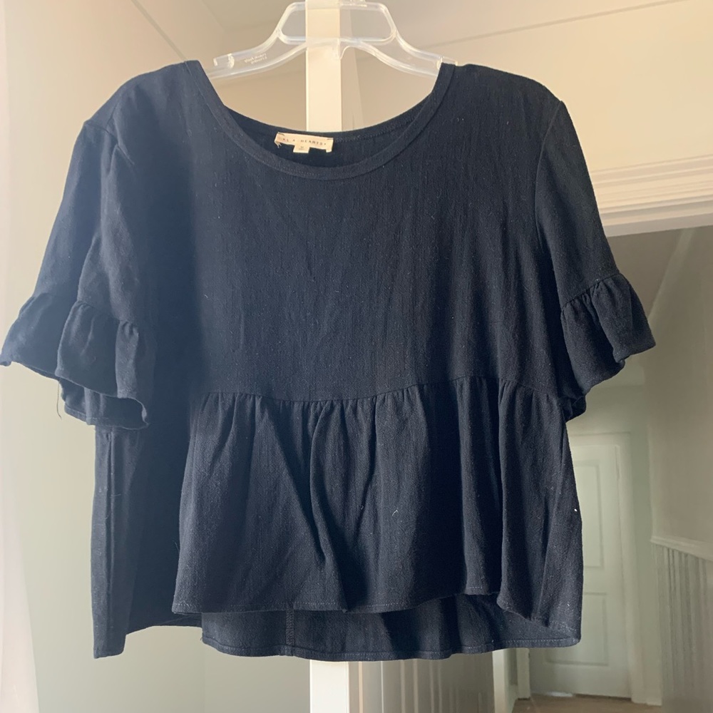 Black LA hearts top
